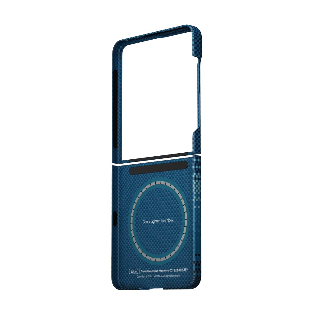 Pitaka Galaxy Z Flip8 Karbon Kılıf MagSafe Uyumlu Aramid Fiber - Edge Moonrise