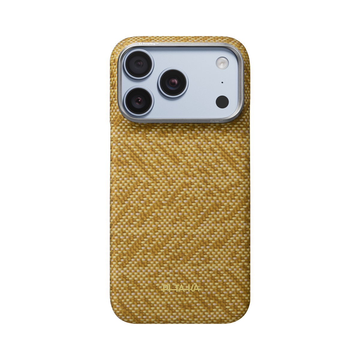 Pitaka iPhone 18 Pro Karbon Kılıf MagSafe Uyumlu Aramid Fiber - Edge Golden Drift