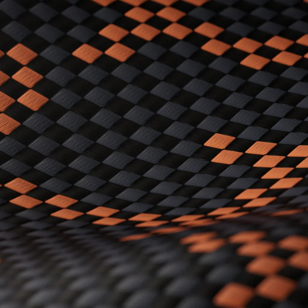 iPhone 17 Pro Max Karbon Kılıf MagSafe Uyumlu Aramid Fiber - Edge Leaping Orange Black