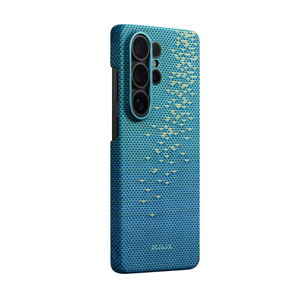 Pitaka Galaxy S26 Ultra Karbon Kılıf MagSafe Uyumlu Aramid Fiber - Edge Lucid Blue
