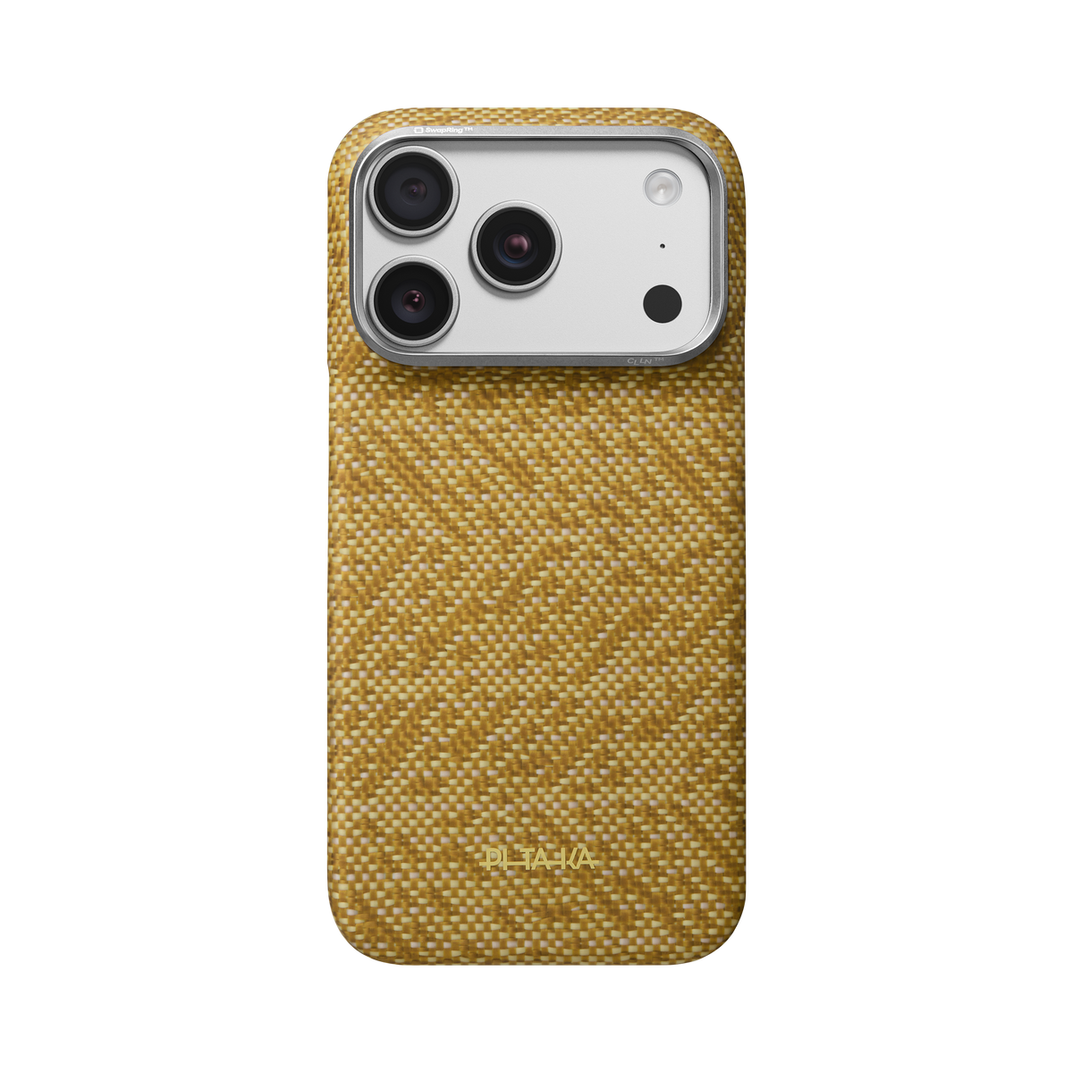 Pitaka iPhone 18 Pro Karbon Kılıf MagSafe Uyumlu Aramid Fiber - Edge Golden Drift
