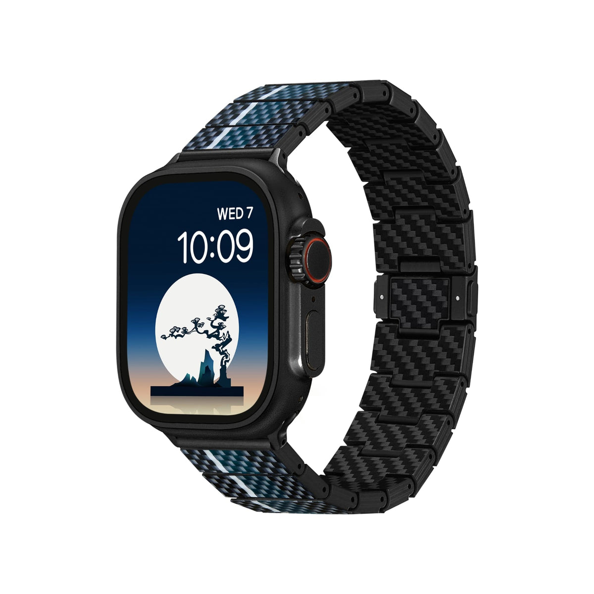 Pitaka Apple Watch / Ultra Uyumlu Karbon Fiber Kordon Moon