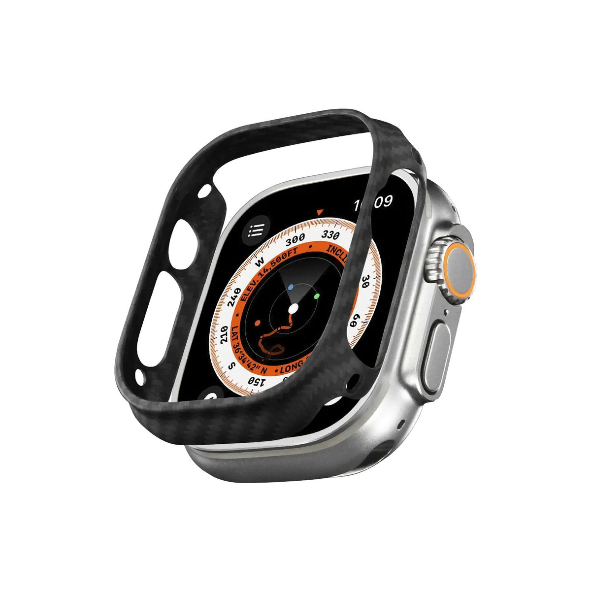 Aramid Fiber 600D Apple Watch Ultra 49mm Uyumlu Kasa Koruyucu Siyah