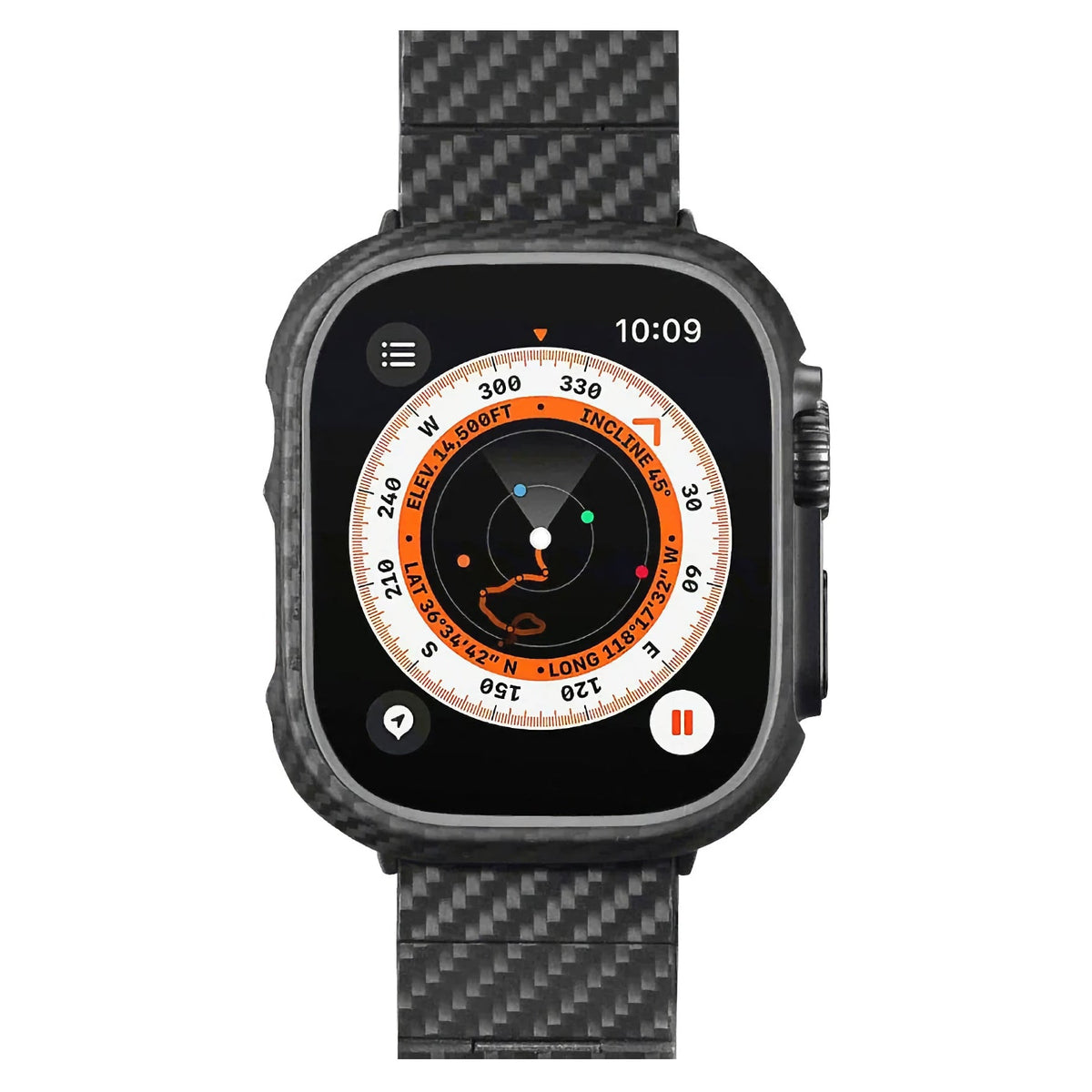 Aramid Fiber 600D Apple Watch Ultra 49mm Uyumlu Kasa Koruyucu Siyah