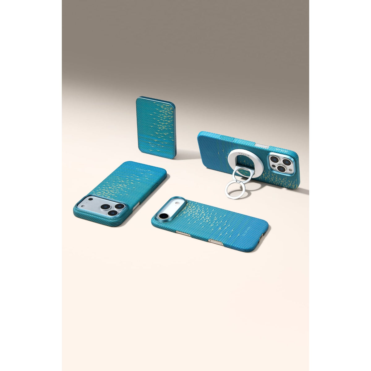 Pitaka Aramid Fiber MagEZ Grip 3 Magsafe Magnetik Ring Stand Telefon Tutucu Lucid Blue