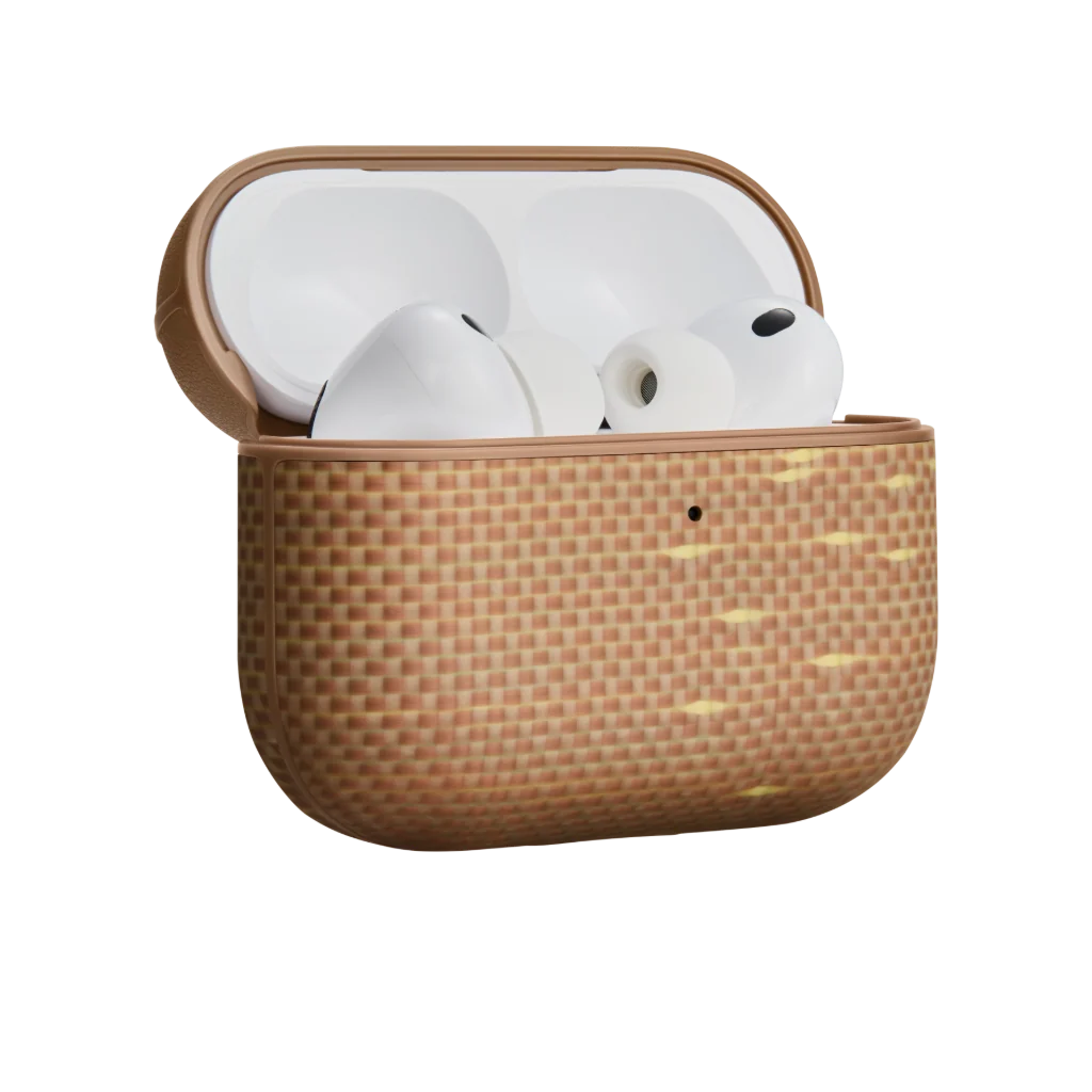 Pitaka Aramid Fiber MagSafe Uyumlu AirPods Pro 3 Kılıf Golden Glint