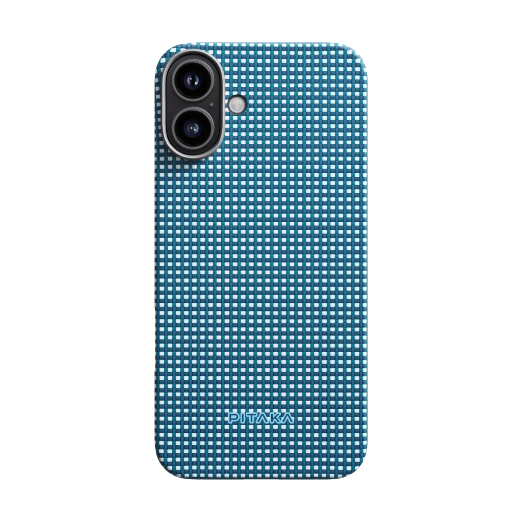 iPhone 16 Plus Karbon Kılıf MagSafe Uyumlu Aramid Fiber - Edge Ocean Blue