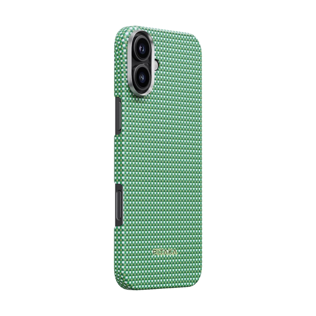 Pitaka iPhone 16 Plus Karbon Kılıf MagSafe Uyumlu Aramid Fiber - Edge Forest Green