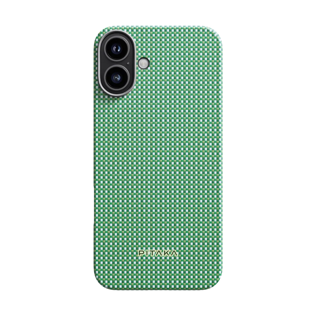 iPhone 16 Plus Karbon Kılıf MagSafe Uyumlu Aramid Fiber - Edge Forest Green
