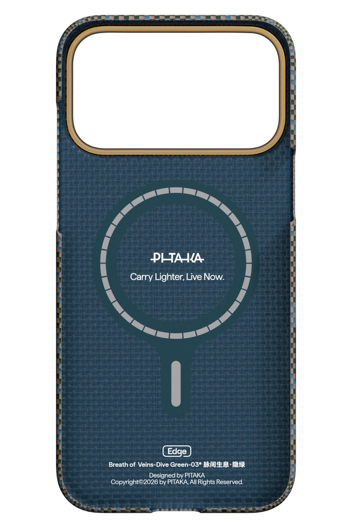 Pitaka Breath of Veins iPhone 17 Pro Aramid Fiber Karbon MagSafe Kılıf Dive Green
