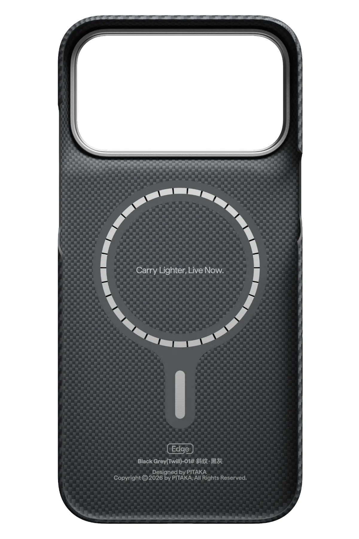 Pitaka Edge 600D iPhone 18 Pro MagSafe Uyumlu Kılıf Black Gray