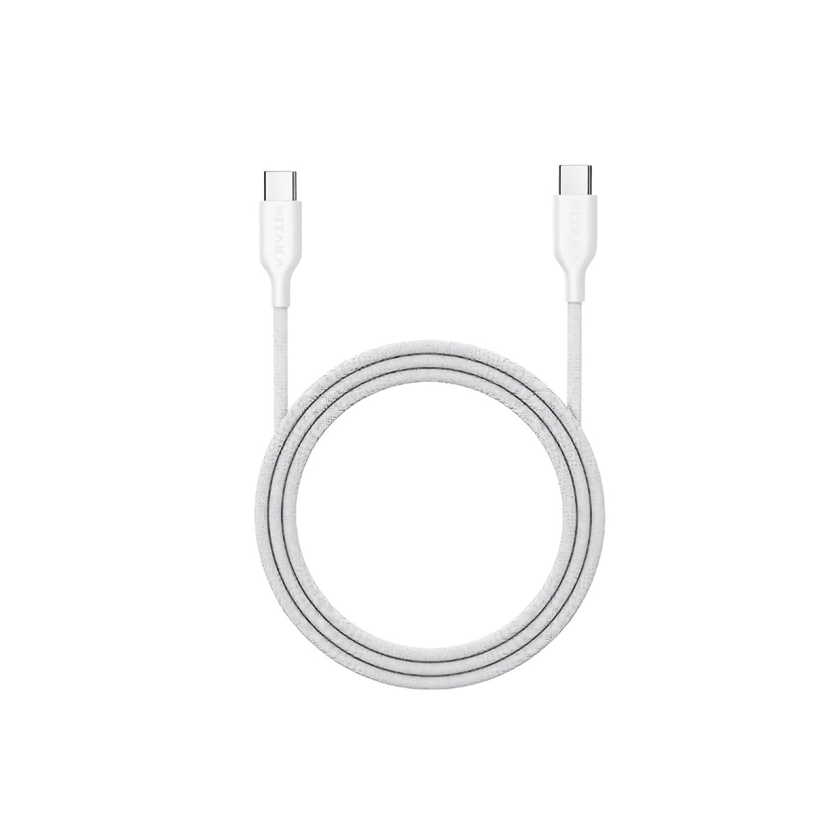 Pitaka Flex Braided Örgü Type-C to Type-C 60w PD Hızlı Data ve Şarj Kablosu 1.2m Beyaz