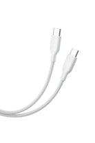 Pitaka Flex Braided Örgü Type-C to Type-C 60w PD Hızlı Data ve Şarj Kablosu 1.2m Beyaz