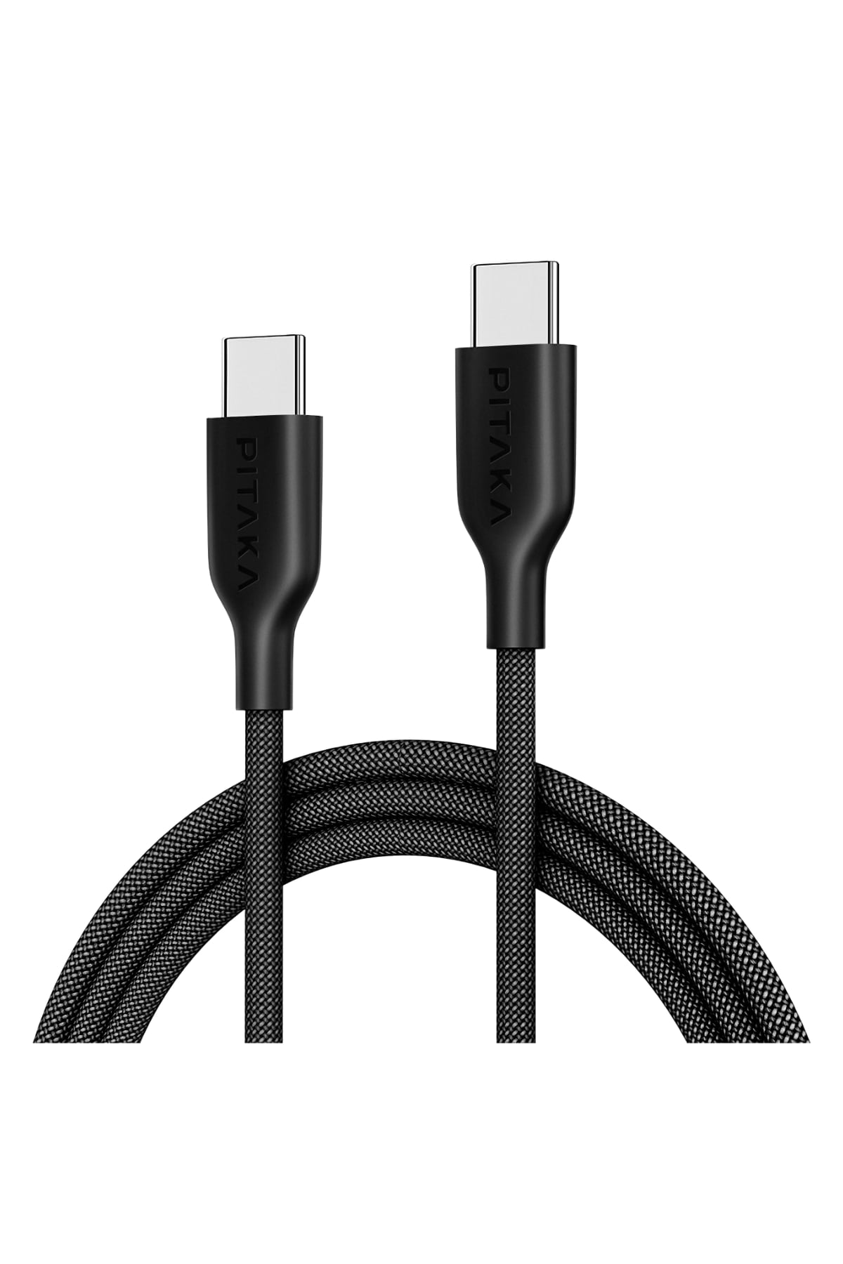 Pitaka Flex Braided Örgü Type-C to Type-C 60w PD Hızlı Data ve Şarj Kablosu 1.2m Siyah