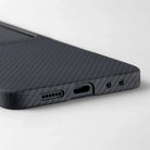 Galaxy Z Flip7 Karbon Kılıf MagSafe Uyumlu Aramid Fiber - Edge 600D Black Gray