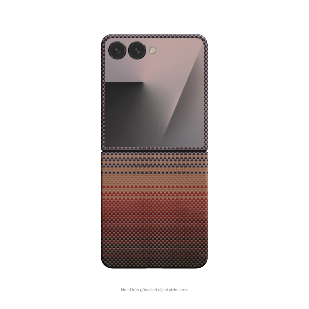 Pitaka Galaxy Z Flip7 Karbon Kılıf MagSafe Uyumlu Aramid Fiber - Edge Sunset