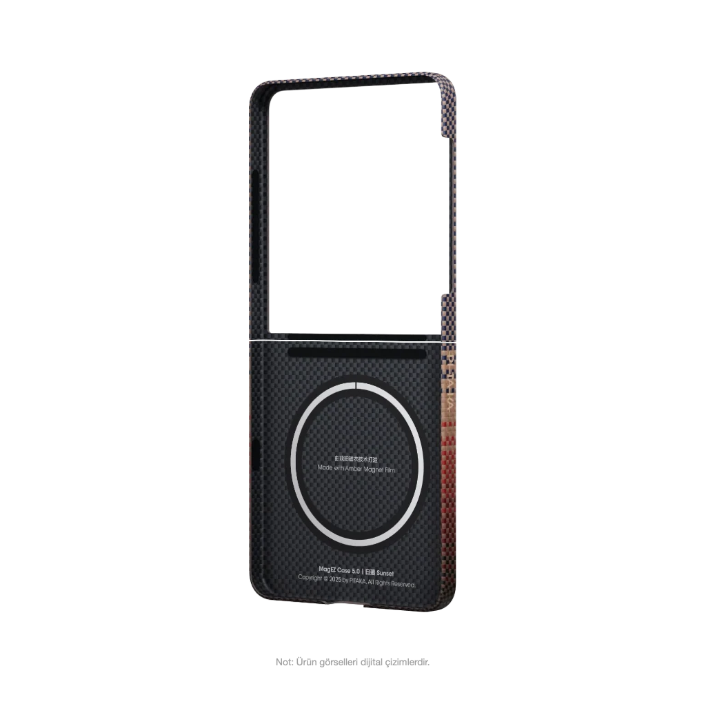 Pitaka Galaxy Z Flip7 Karbon Kılıf MagSafe Uyumlu Aramid Fiber - Edge Sunset