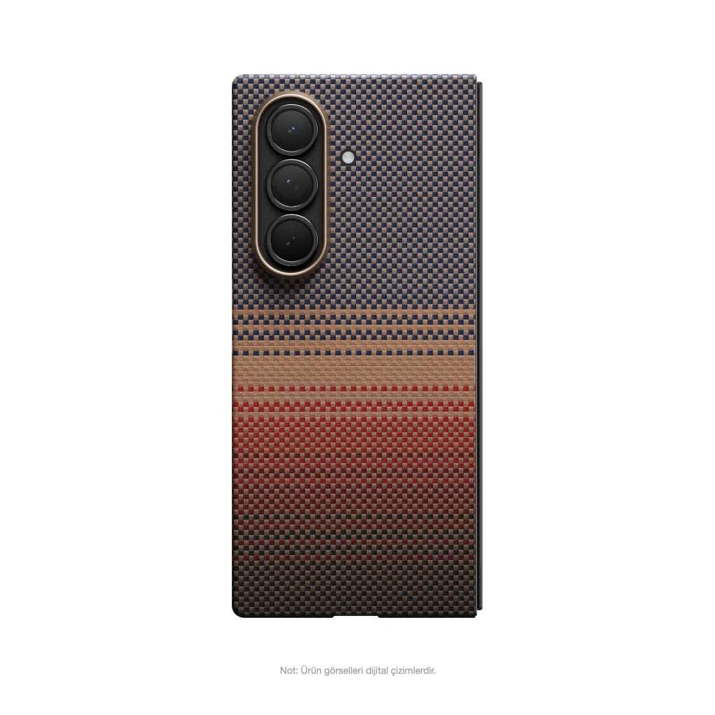 Galaxy Z Fold7 Karbon Kılıf MagSafe Uyumlu Aramid Fiber - Edge Sunset