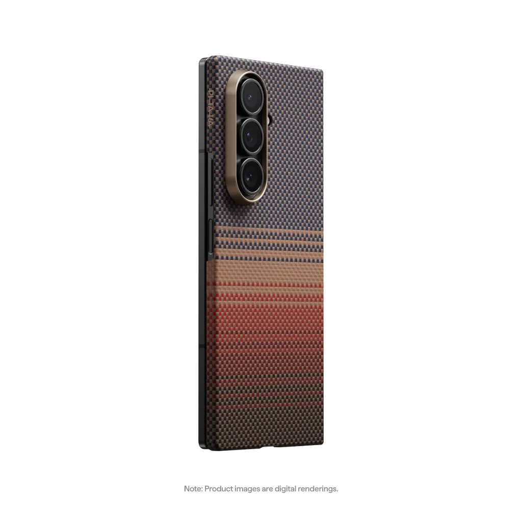 Galaxy Z Fold7 Karbon Kılıf MagSafe Uyumlu Aramid Fiber - Edge Sunset
