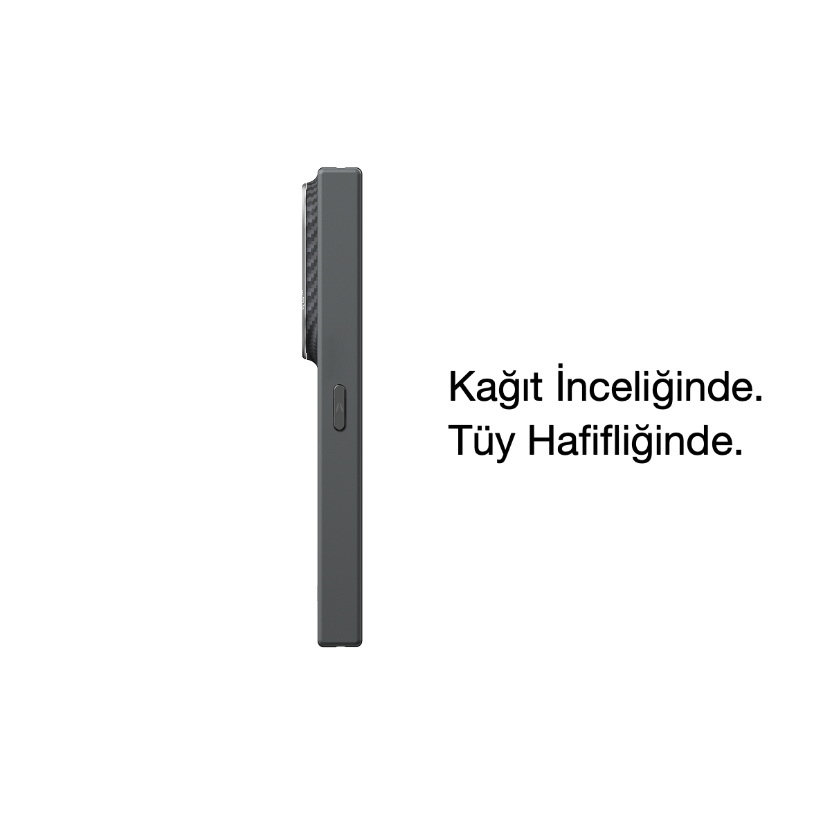 Galaxy Z Fold8 Karbon Kılıf MagSafe Uyumlu Aramid Fiber - Edge 600D Black Gray Menteşeli Arka Kılıf