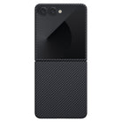 Pitaka Galaxy Z Flip7 Karbon Kılıf MagSafe Uyumlu Aramid Fiber - Edge 600D Black Gray
