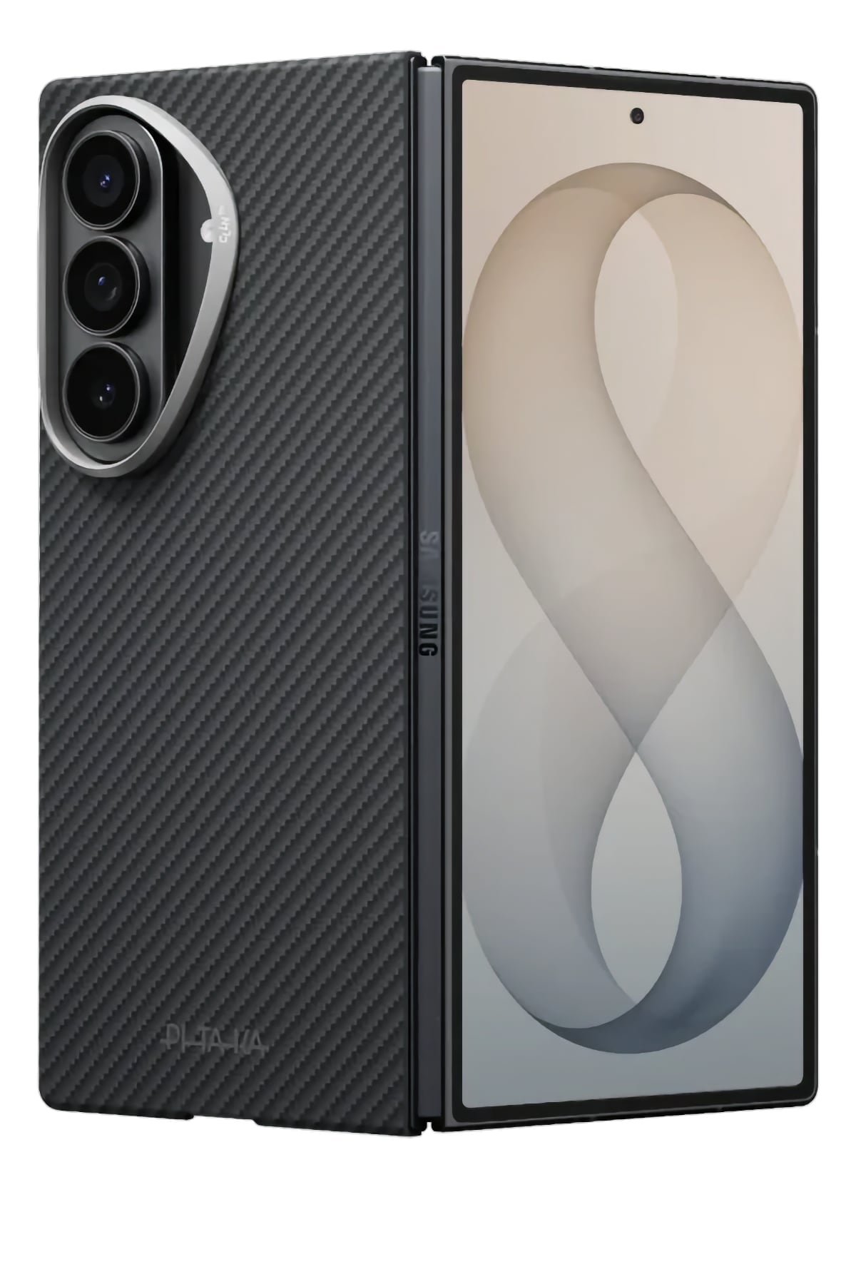 Pitaka Galaxy Z Fold8 Ultra Siyah Gri Aramid Fiber Kılıf | MagSafe Uyumlu Ultra İnce
