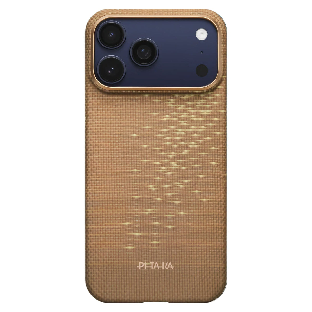 Pitaka iPhone 17 Pro Karbon Kılıf MagSafe Uyumlu Aramid Fiber - Edge Golden Glint