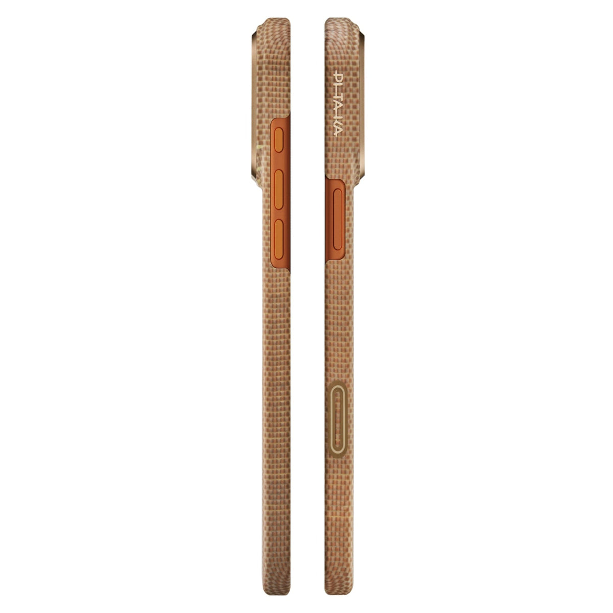 Pitaka iPhone 17 Pro Karbon Kılıf MagSafe Uyumlu Aramid Fiber - Edge Golden Glint