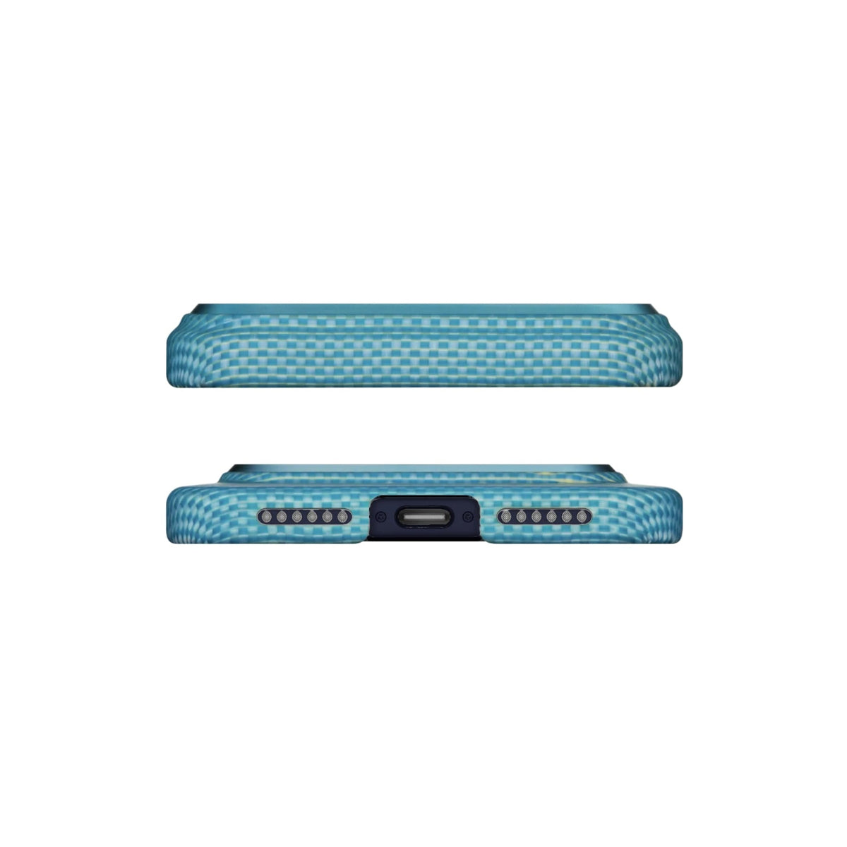 iPhone 17 Pro Karbon Kılıf MagSafe Uyumlu Aramid Fiber - Edge Lucid Blue