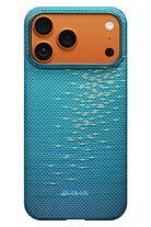 Pitaka Glints of Gold iPhone 17 Pro MagSafe Uyumlu Kılıf Lucid Blue