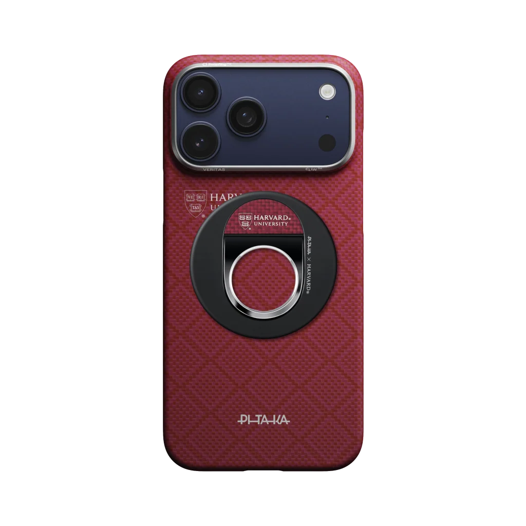 Aramid Fiber 600D MagEZ Grip 3 Magsafe Magnetik Ring Stand Telefon Tutucu Harvard Crimson
