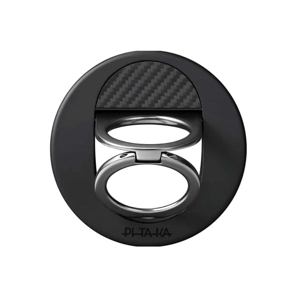 Aramid Fiber 600D MagEZ Grip 3 Magsafe Magnetik Ring Stand Telefon Tutucu Siyah