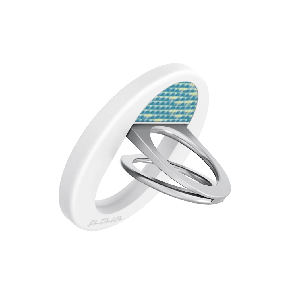 Aramid Fiber MagEZ Grip 3 Magsafe Magnetik Ring Stand Telefon Tutucu Lucid Blue