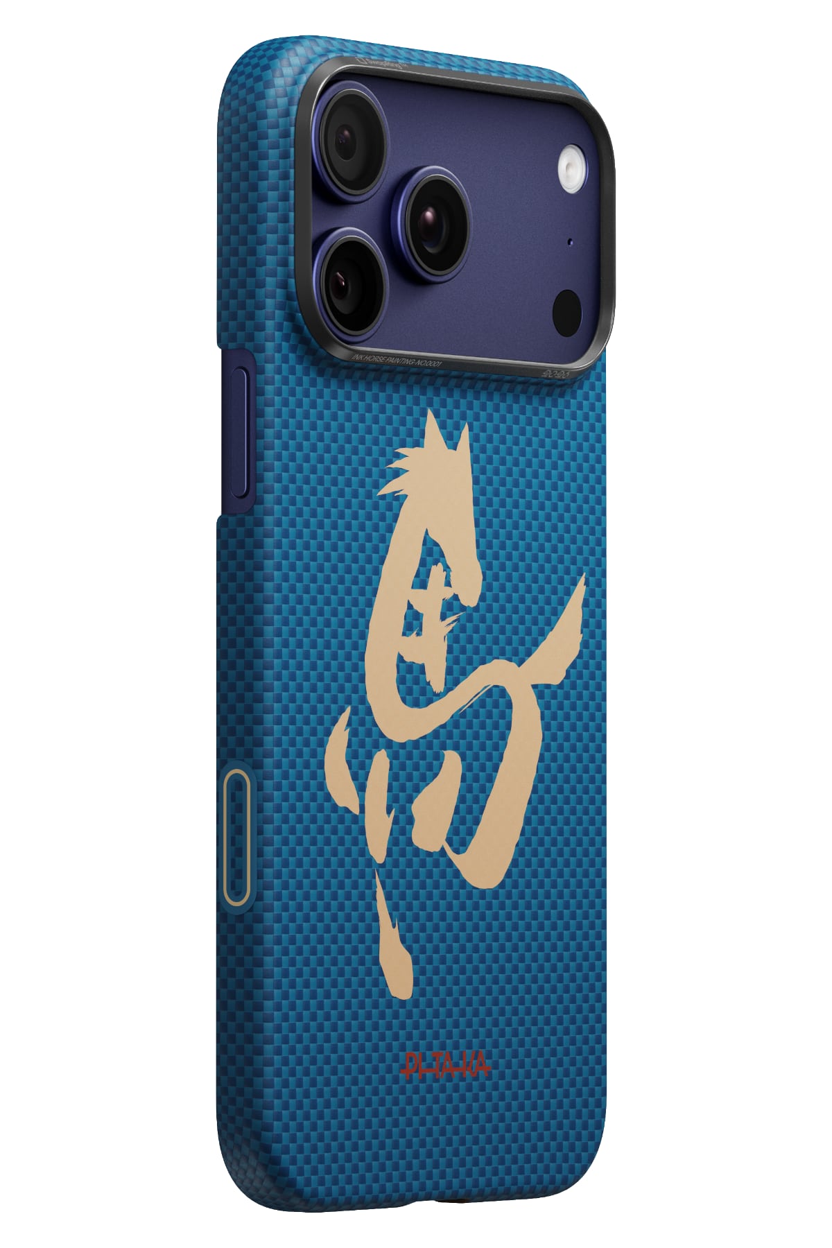 Pitaka Horse Painting iPhone 17 Pro Max MagSafe uyumlu Aramid Fiber Kılıf Azure Green