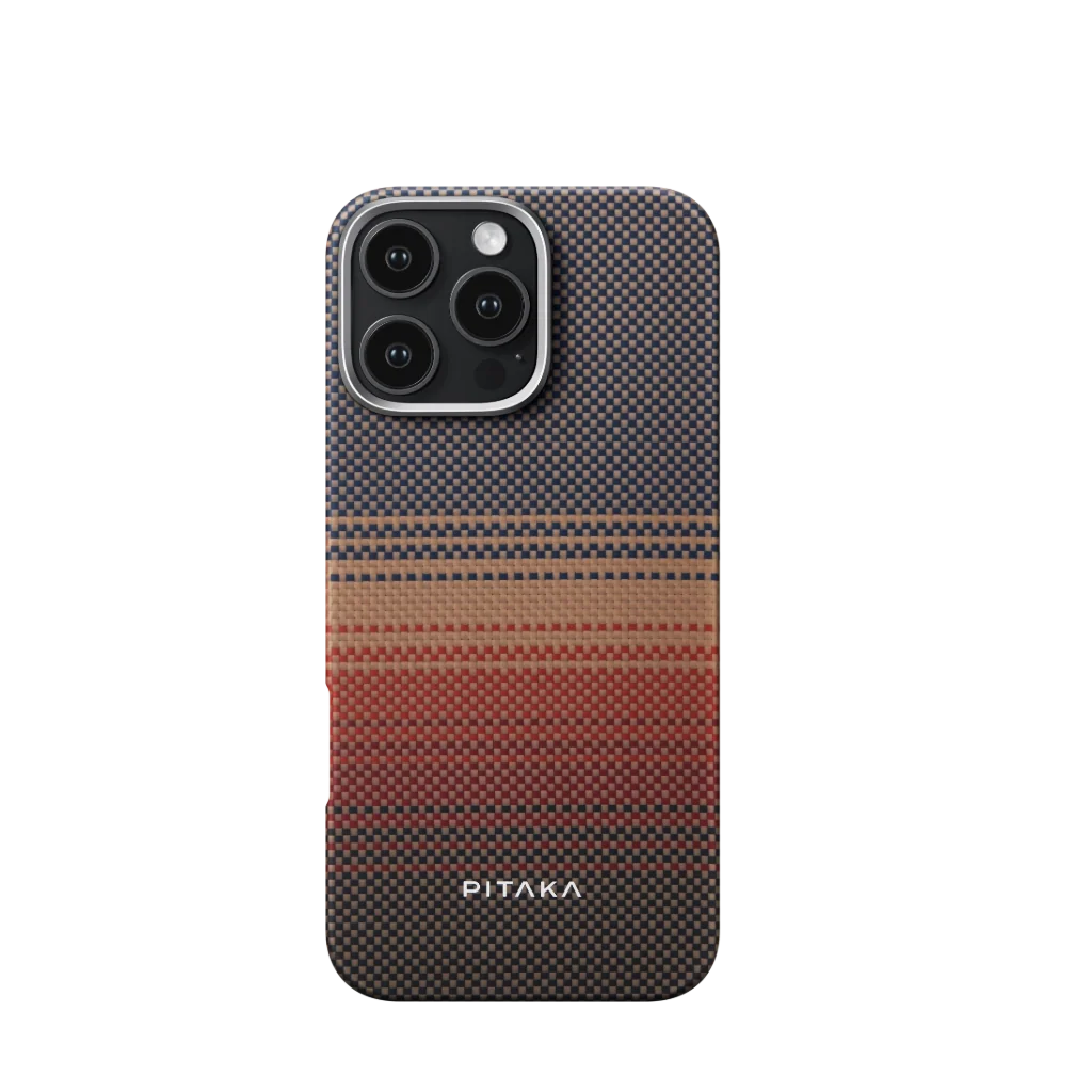 Pitaka iPhone 16 Pro Karbon Kılıf MagSafe Uyumlu Aramid Fiber - Edge Sunset