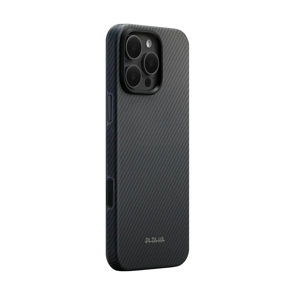 iPhone 16 Pro Karbon Kılıf MagSafe Uyumlu Aramid Fiber - Summa 600D Black Gray Yeni Seri