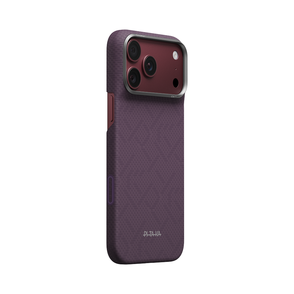 Pitaka iPhone 18 Pro Max Karbon Kılıf MagSafe Uyumlu Aramid Fiber - Edge Weaving Charoite Purple