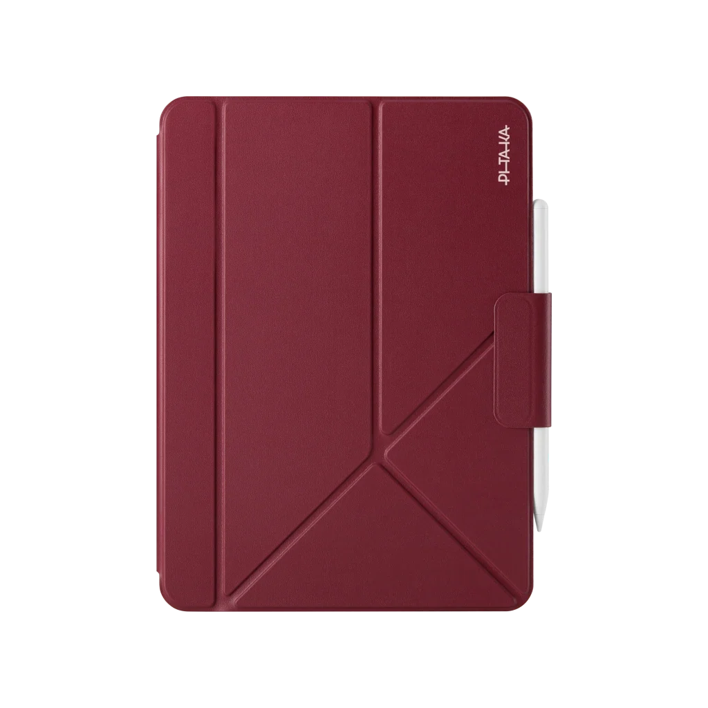 Pitaka iPad Air 13 M4 / M3 / M2 Kılıf Folio 3 Kırmızı, Kalem Bölmeli Standlı
