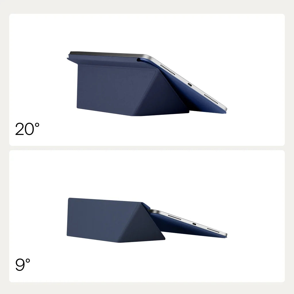iPad Air 13 M4 / M3 / M2 Kılıf Folio 3 Gece Mavisi, Kalem Bölmeli Standlı