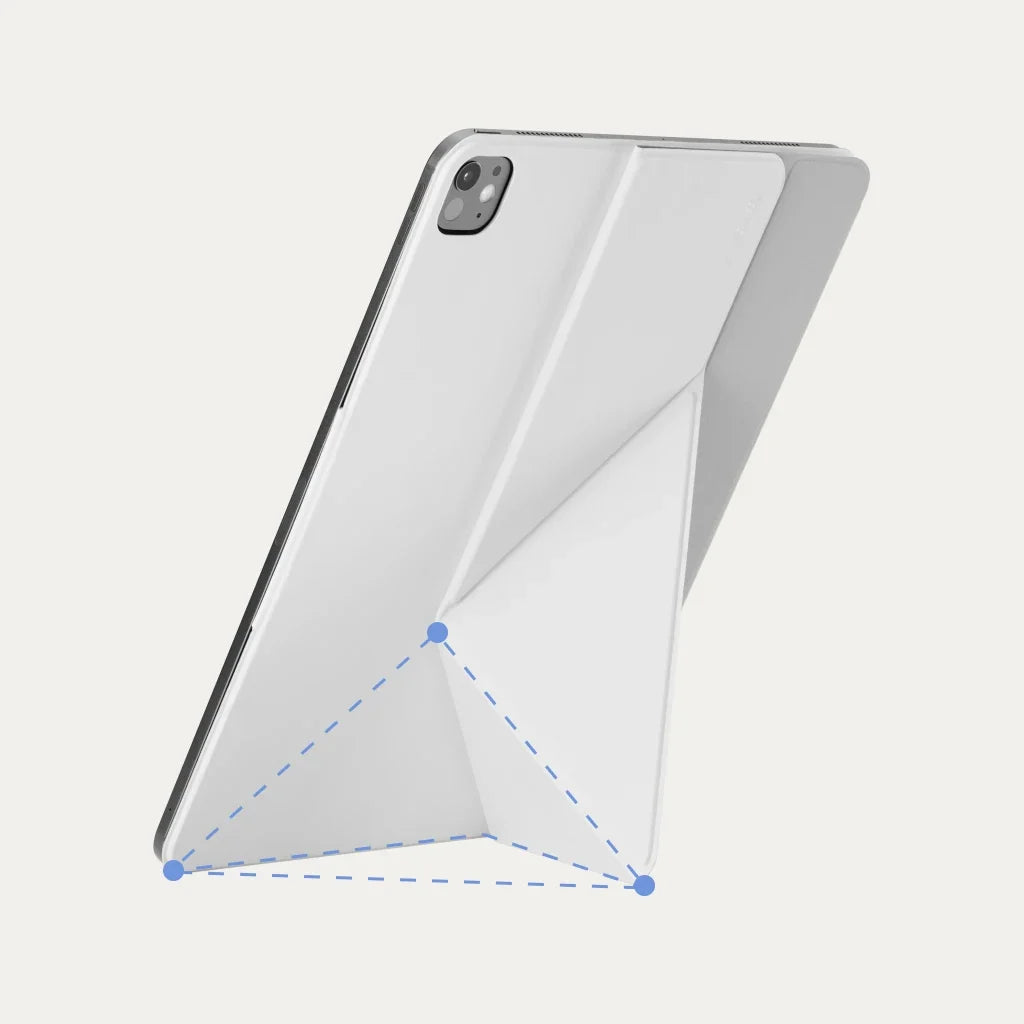iPad Pro 13 M5 / M4 Kılıf Folio 3 Beyaz, Kalem Bölmeli Standlı