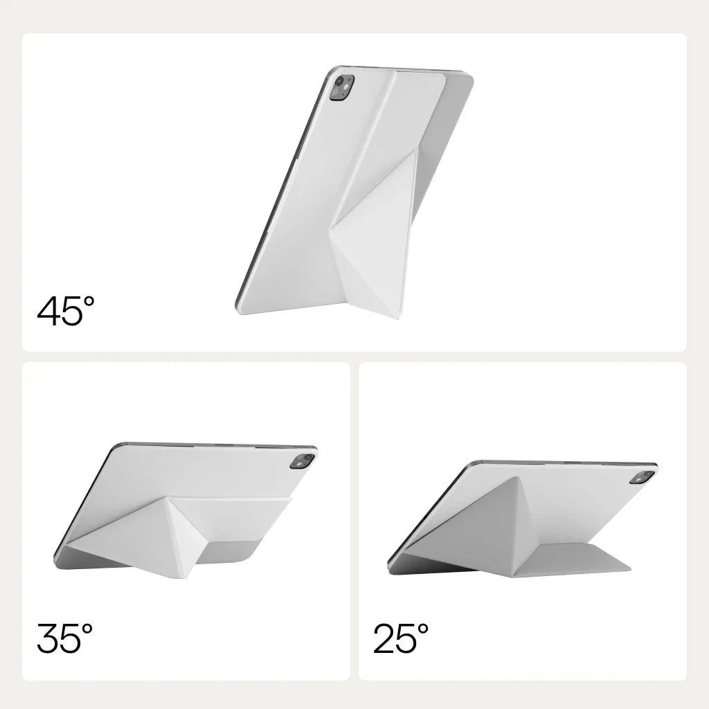 iPad Pro 13 M5 / M4 Kılıf Folio 3 Beyaz, Kalem Bölmeli Standlı