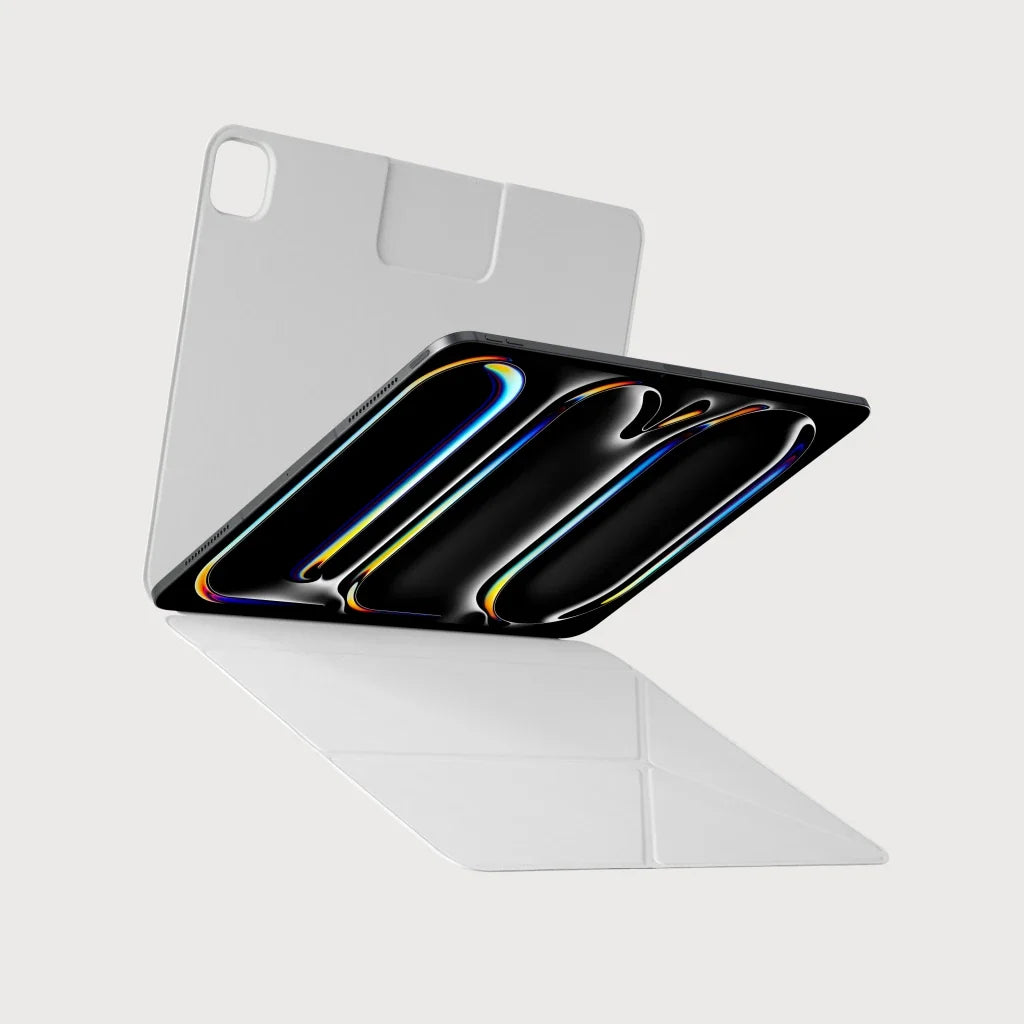 iPad Pro 13 M5 / M4 Kılıf Folio 3 Beyaz, Kalem Bölmeli Standlı