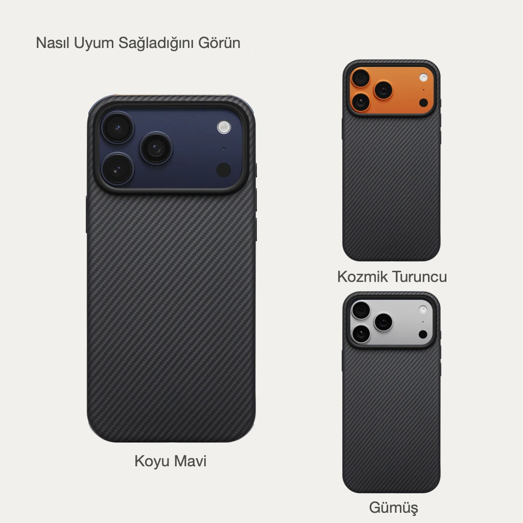 Pitaka iPhone 17 Pro Max Karbon Kılıf MagSafe Uyumlu Aramid Fiber - Summa 600D Black Gray