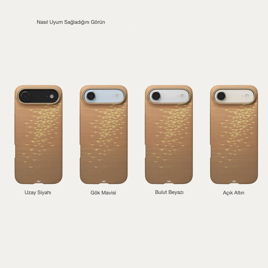 Pitaka iPhone Air Karbon Kılıf MagSafe Uyumlu Aramid Fiber - Edge Golden Glint