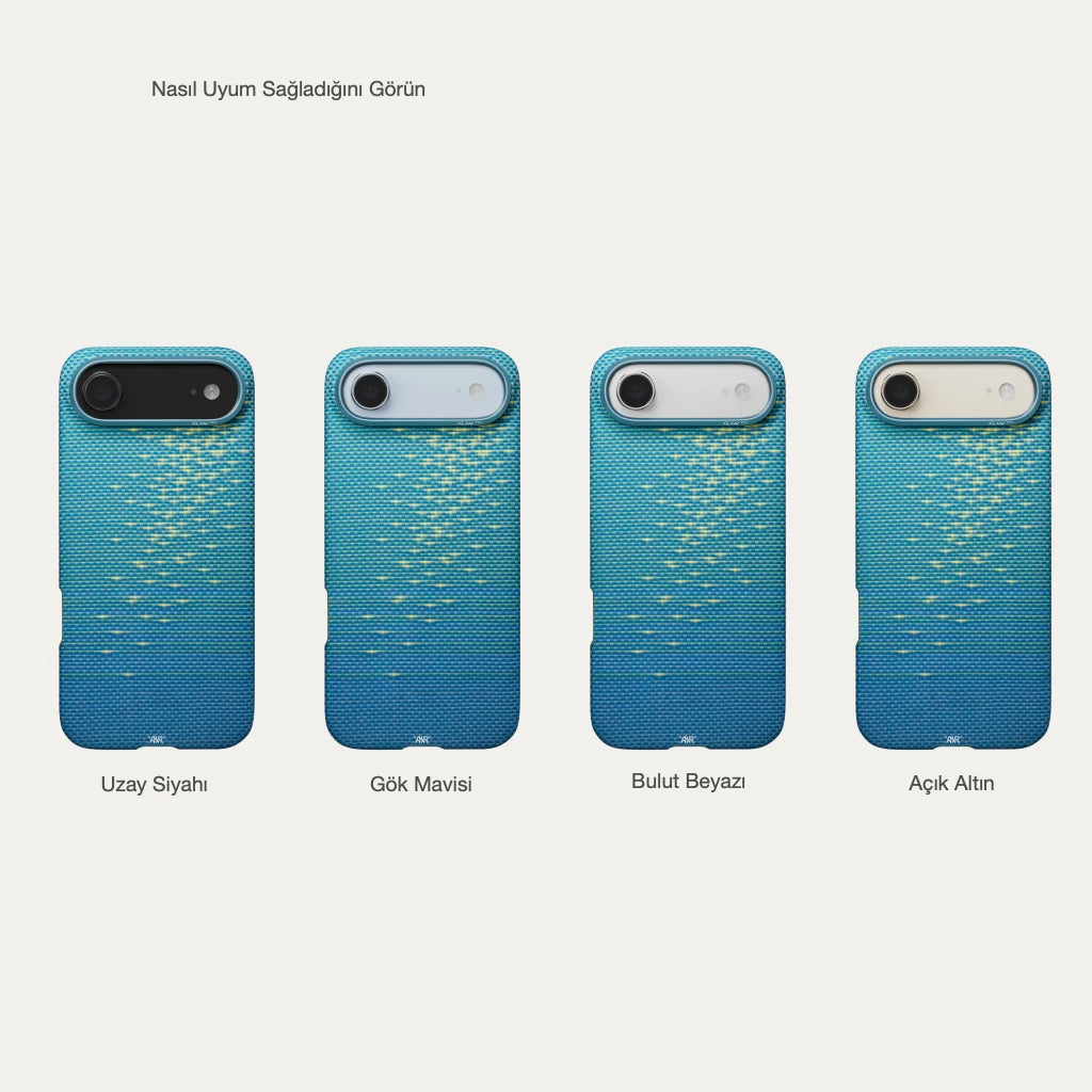 Pitaka iPhone Air Karbon Kılıf MagSafe Uyumlu Aramid Fiber - Edge Lucid Blue