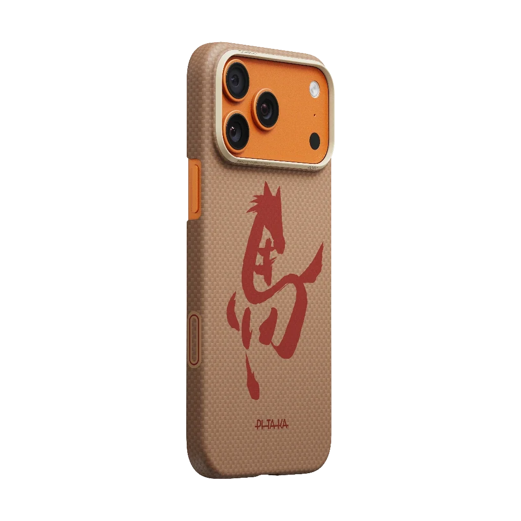 Pitaka iPhone 17 Pro Karbon Kılıf MagSafe Uyumlu Aramid Fiber - Edge Gold & Jade