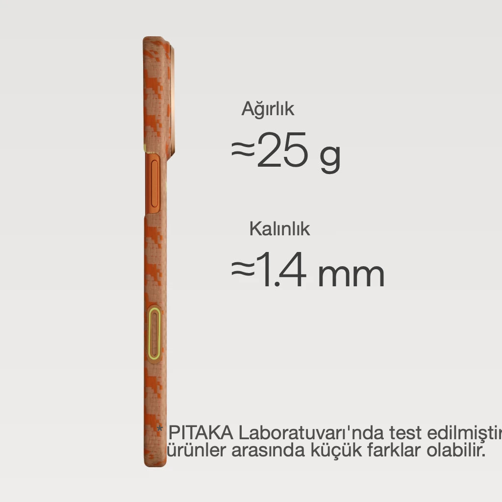 iPhone 17 Pro Max Karbon Kılıf MagSafe Uyumlu Aramid Fiber - Edge Amber