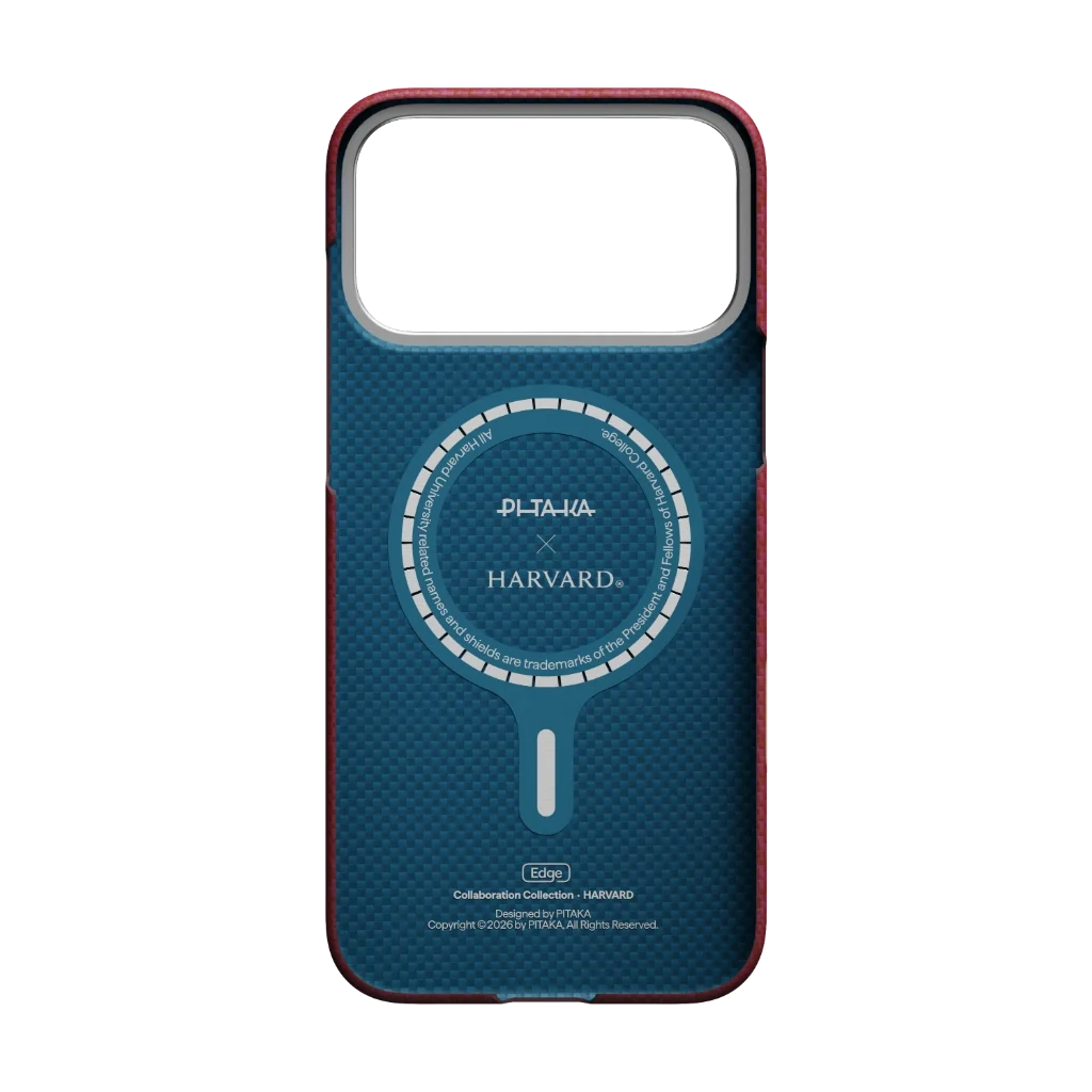 iPhone 17 Pro Karbon Kılıf MagSafe Uyumlu Aramid Fiber - Edge Harvard Crimson