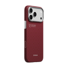 Pitaka iPhone 17 Pro Karbon Kılıf MagSafe Uyumlu Aramid Fiber - Edge Harvard Crimson
