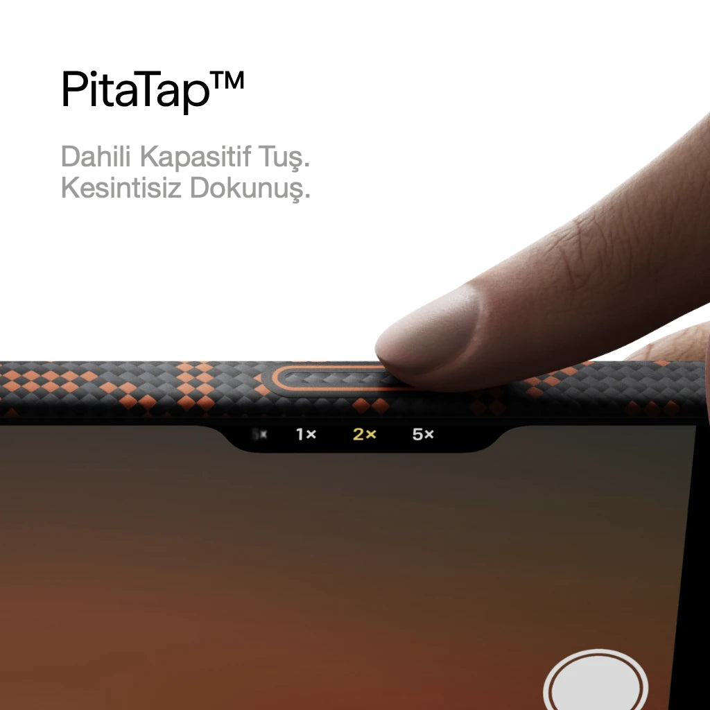 Pitaka iPhone 17 Pro Max Karbon Kılıf MagSafe Uyumlu Aramid Fiber - Edge Leaping Orange Black